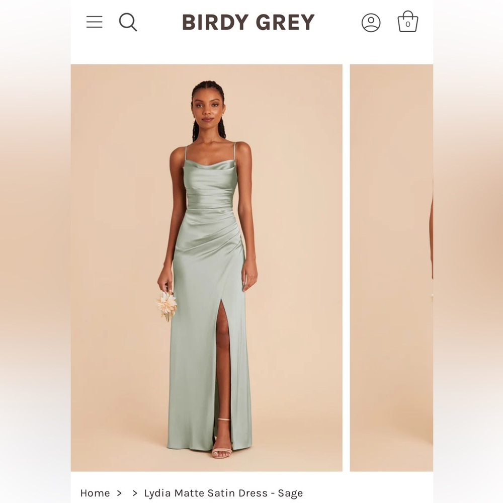 Birdie Grey Lydia Matte Satin Sage Green Dress size Medium